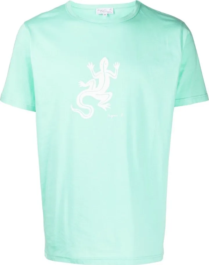 lizard-print cotton T-shirt