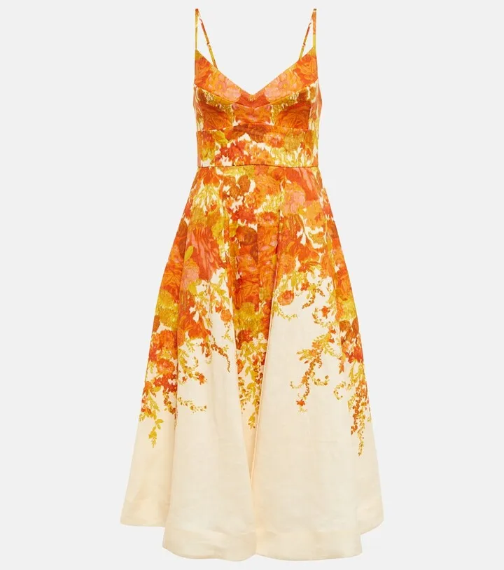 High Tide Picnic linen midi dress