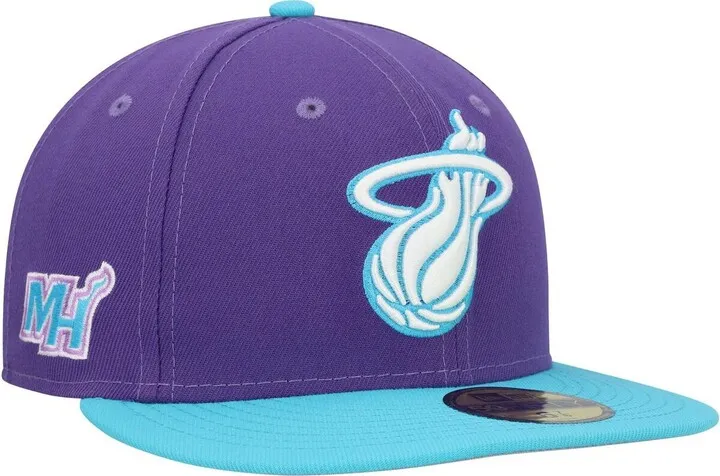 Men's New Era Purple Miami Heat Vice 59FIFTY Fitted Hat