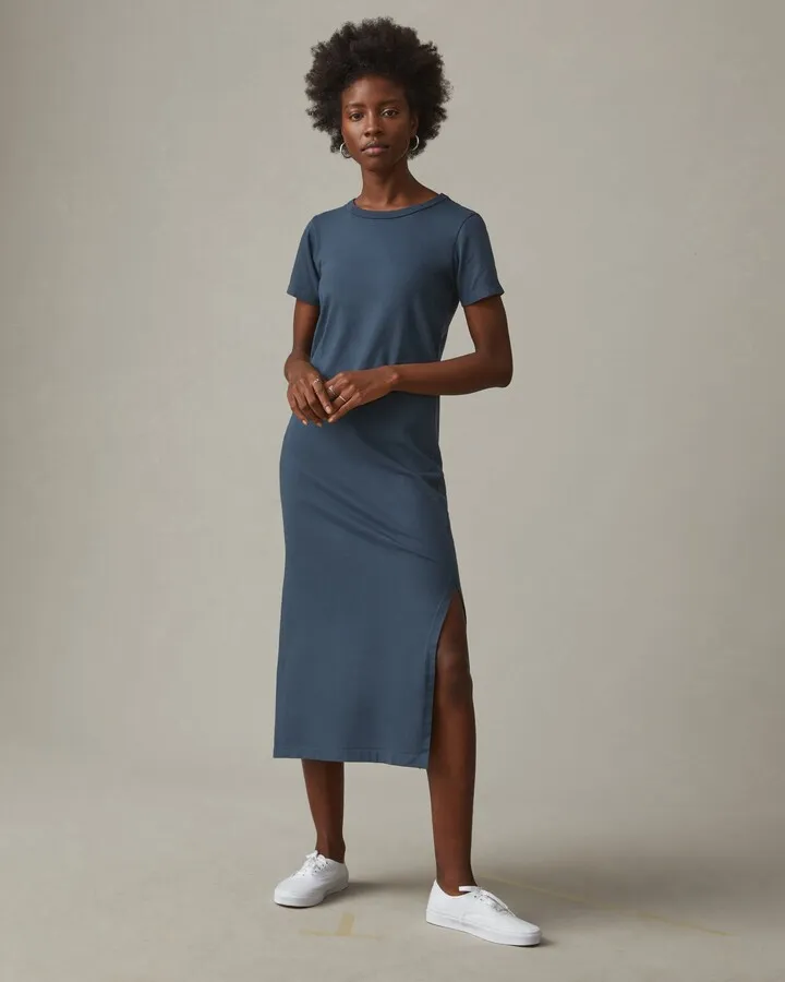 Midi Tee Dress - Blue Ink