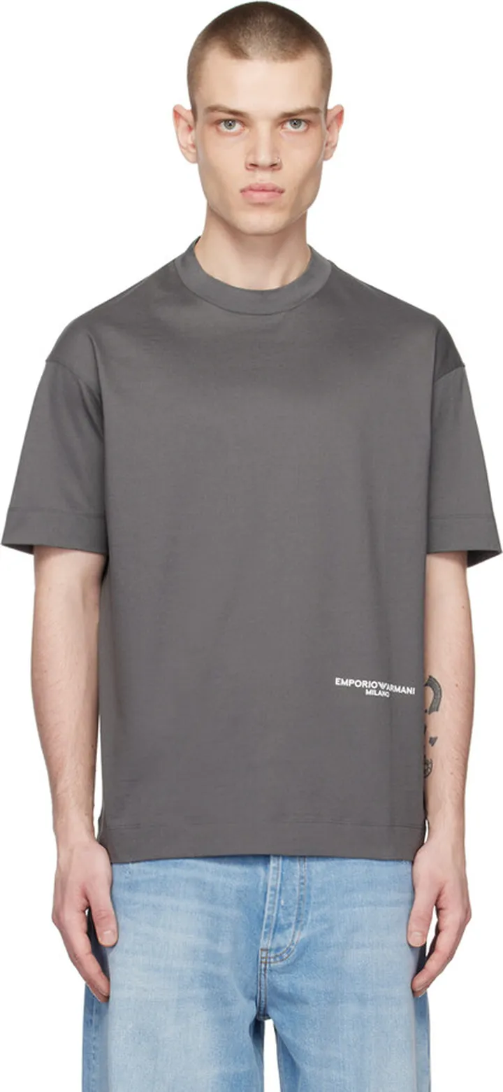 Emporio Armani Gray Printed T-Shirt