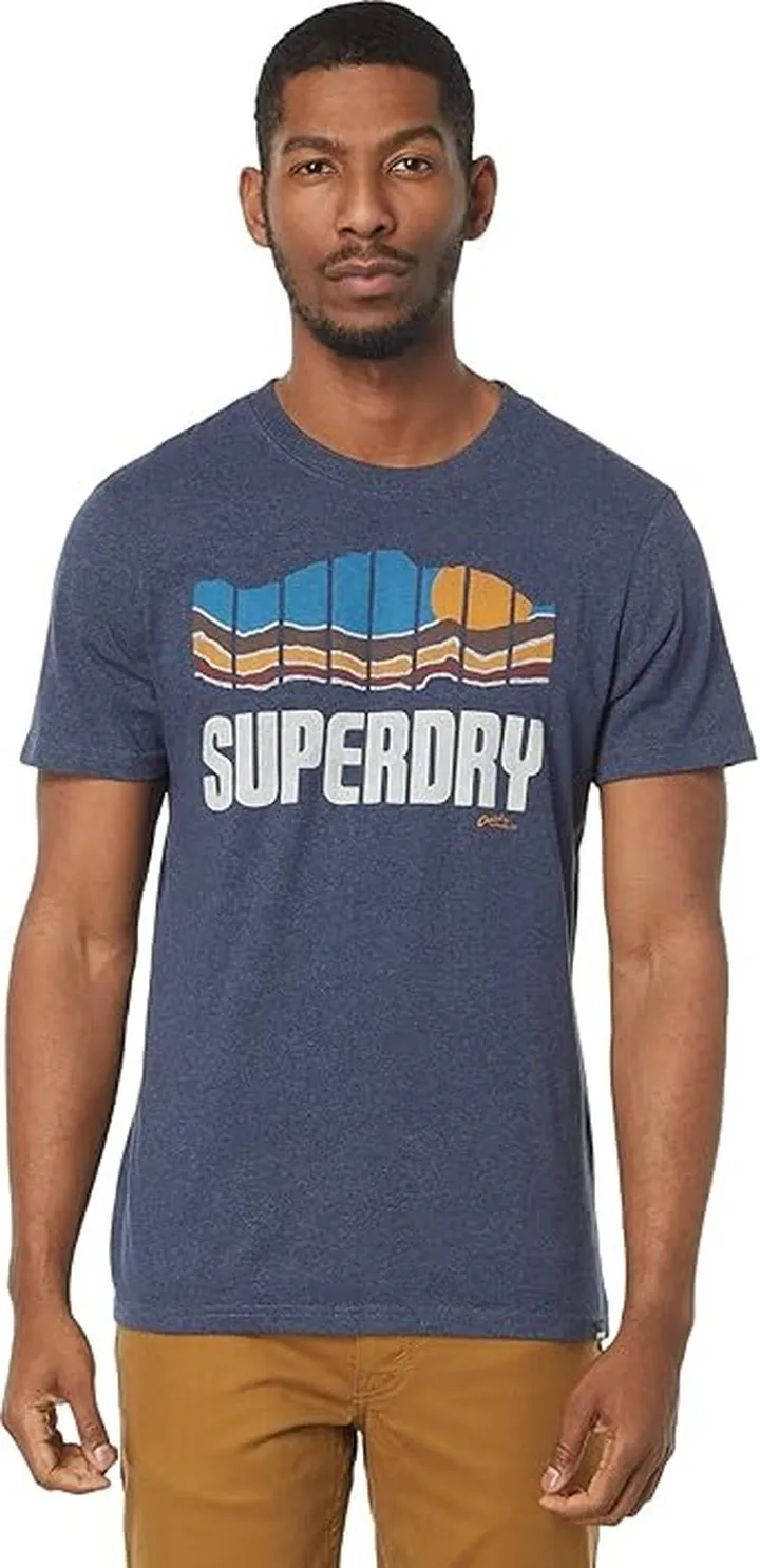 Superdry Vintage Great Outdoors Tee (Indigo Marl) Men's Clothing