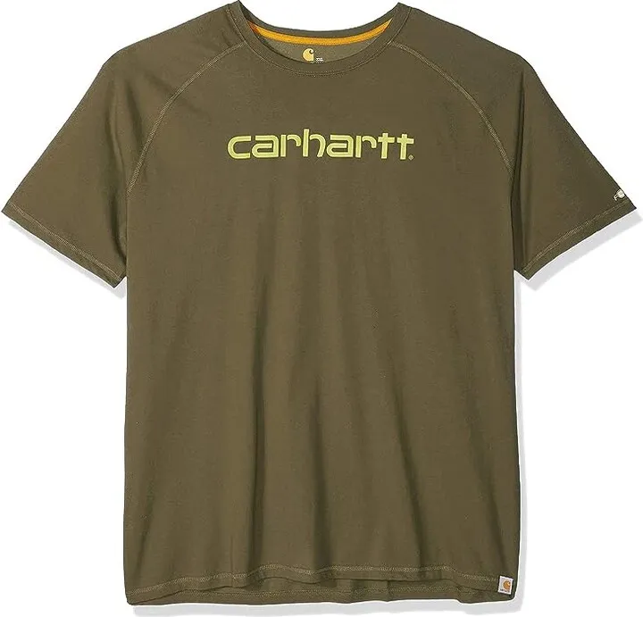 Carhartt Men's Force Cotton Delmont Graphic Short Sleeve T Shirt (Regular and Big Tall Sizes) (Moss) Men's Clothing