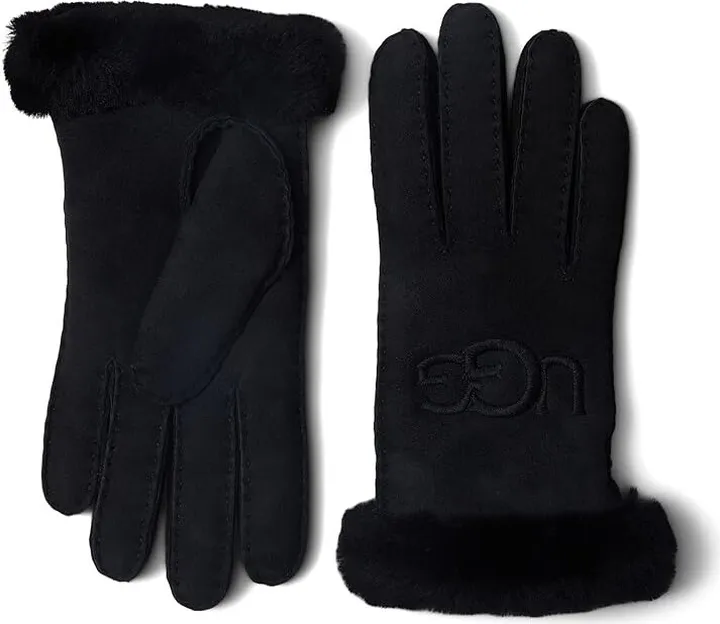UGG Embroidered Water Resistant Sheepskin Gloves with Tech Palm (Black) Extreme Cold Weather Gloves