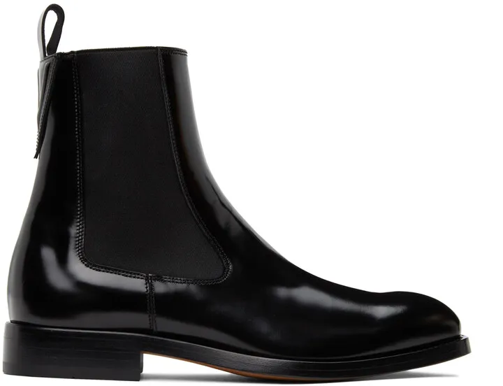 Versace Black Polished Chelsea Boots
