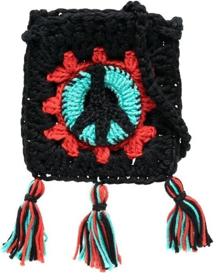 Stay Positive crocheted earbud case
