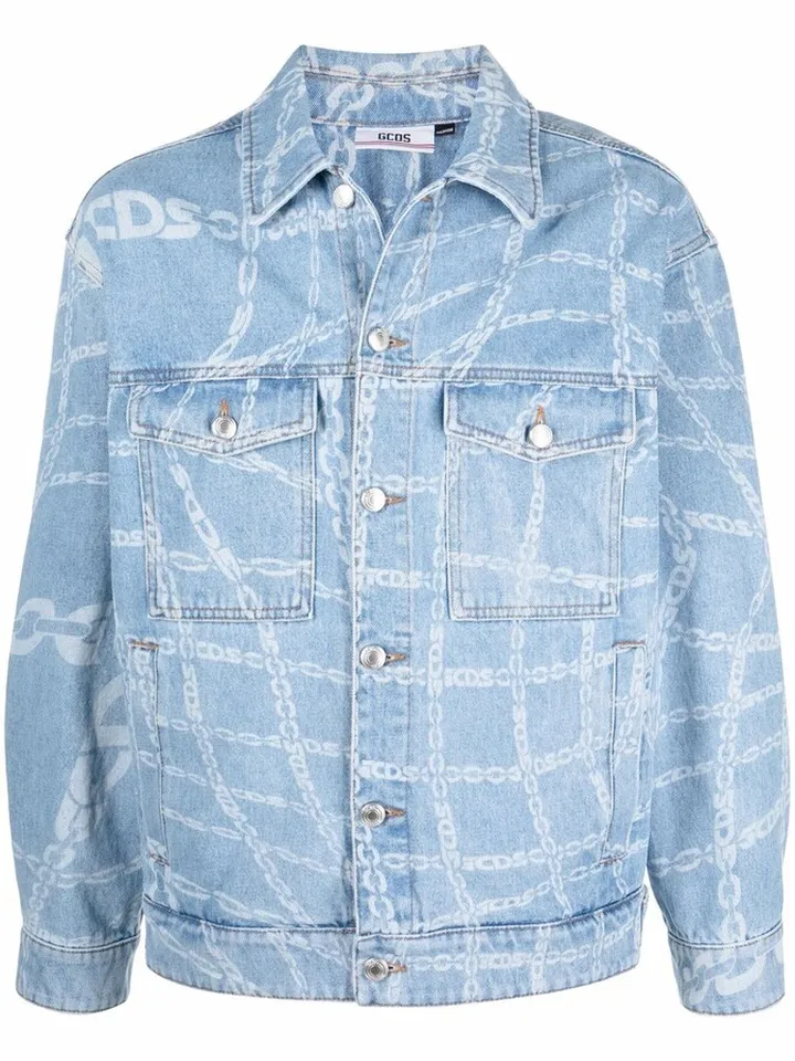 Chain-Detail Denim Jacket
