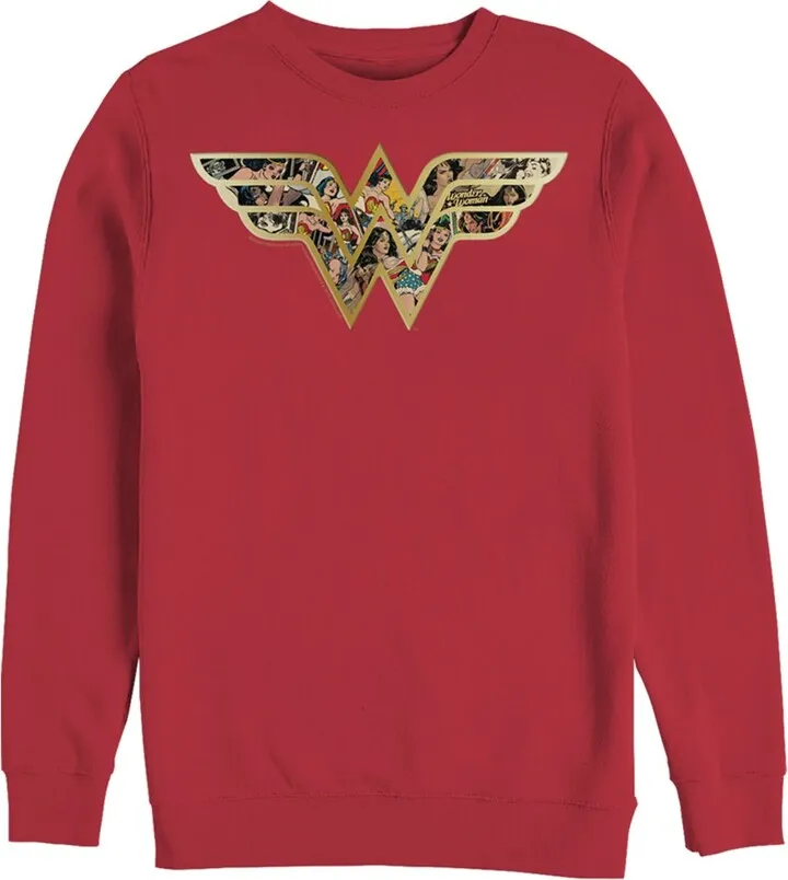Men's Justice League Symbol Build Up Fill Sweatshirt - Red - X Large