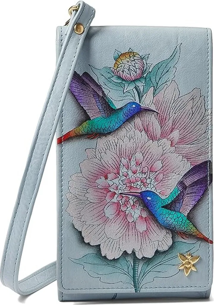 Anuschka Smartphone Crossbody - 1154 (Rainbow Birds) Handbags