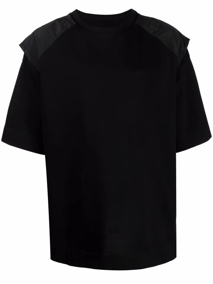 embroidered logo ripstop-back T-shirt
