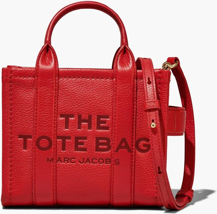 The Leather Micro Tote Bag - True Red
