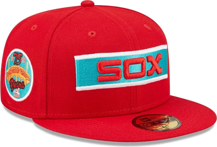 Men's New Era Scarlet Chicago White Sox 75th Anniversary Undervisor 59FIFTY Fitted Hat