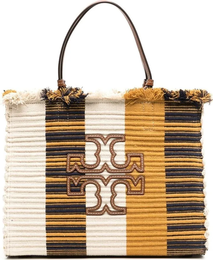 Orange Ella Woven Tote Bag