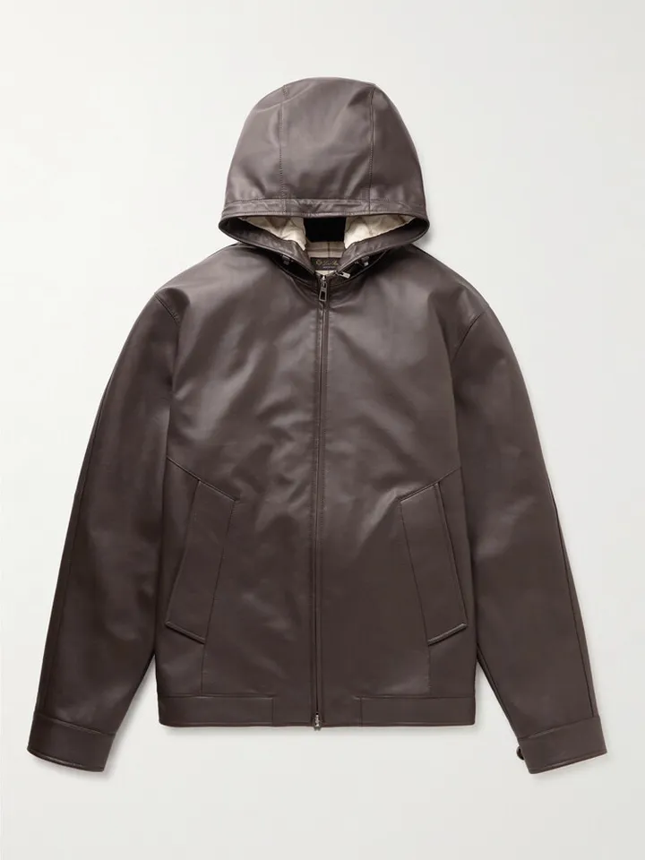 Wilton Hooded Leather Jacket