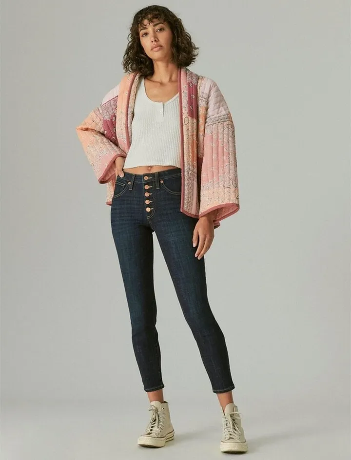 Lucky Brand Women's Mid Rise Ava Skinny Jean - Dark Blue 26 x 27