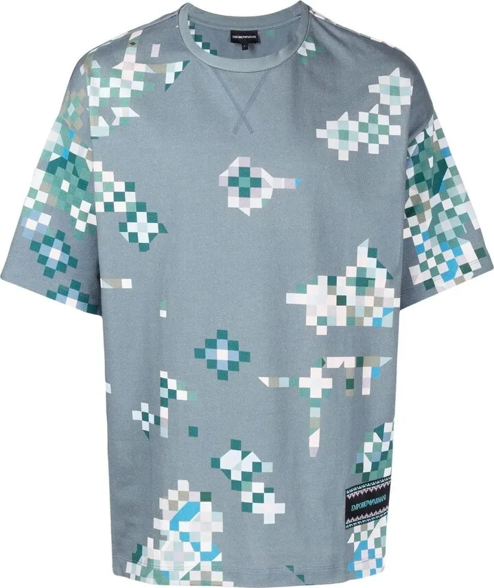 geometric-print cotton T-shirt