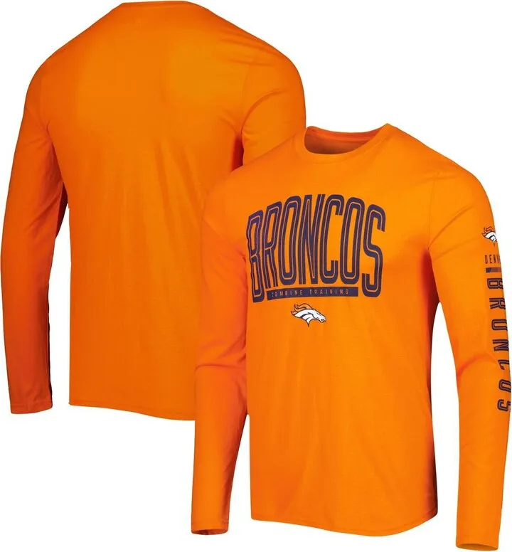 Men's New Era Orange Denver Broncos Combine Authentic Home Stadium Long Sleeve T-shirt