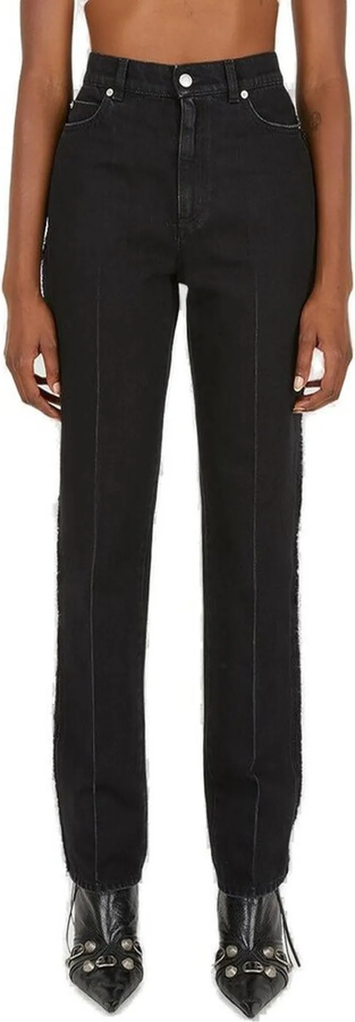 Alexander McQueen Slim Fit Pressed-Crease Jeans