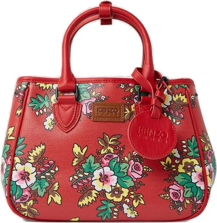 Kenzo Floral-Printed Logo Patch Tote Bag