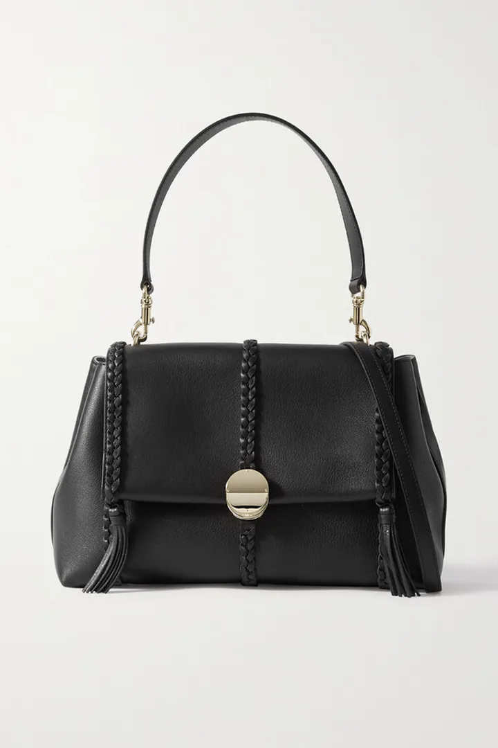 Chloé - + Net Sustain Penelope Braided Textured-leather Shoulder Bag - Black