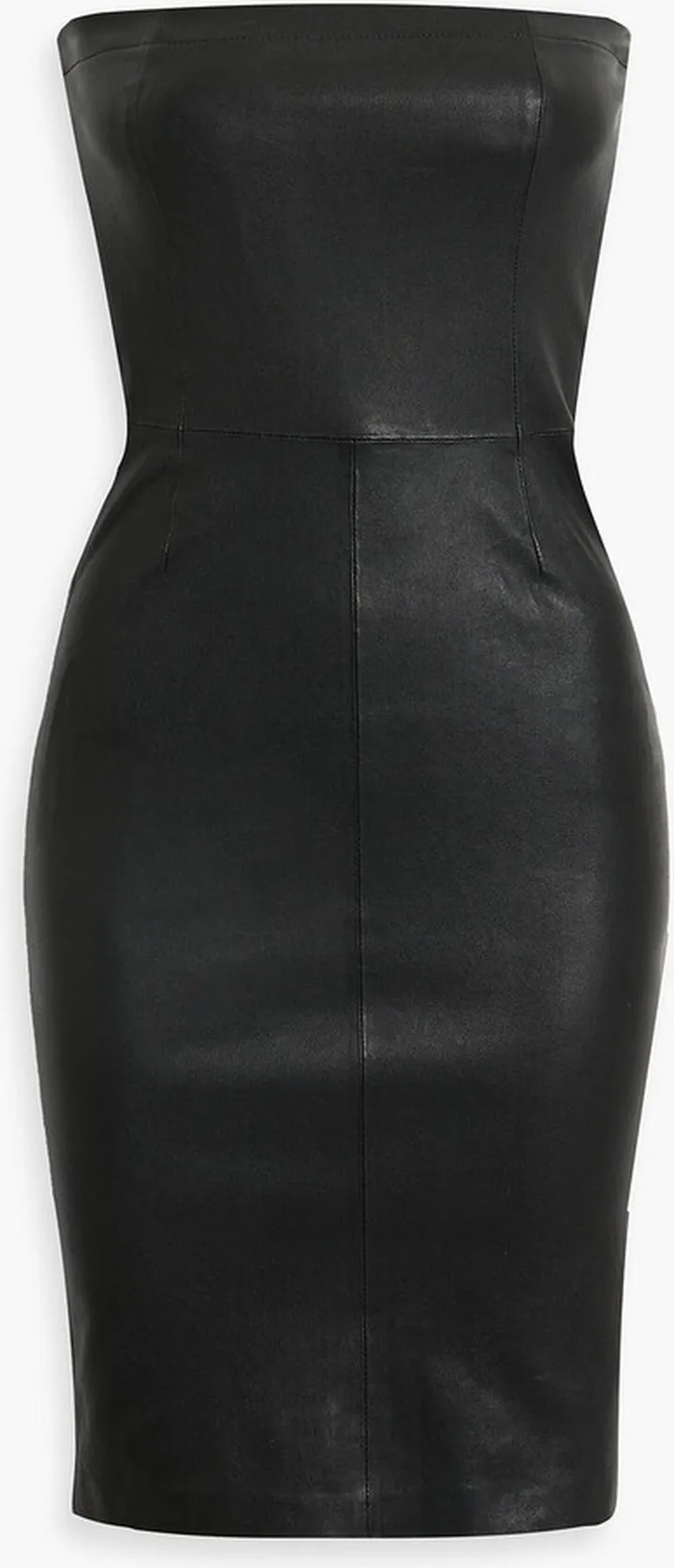 Alexis strapless leather mini dress