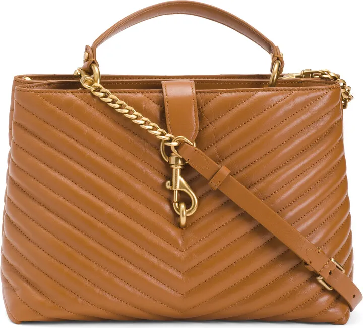 Leather Edie Large Top Handle Satchel
