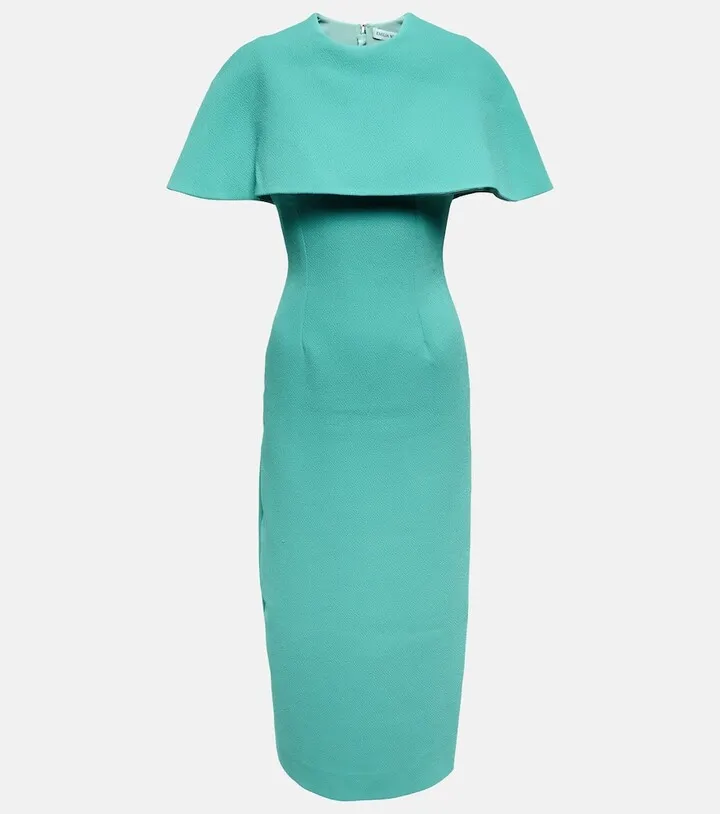 Blaine cape cloque midi dress