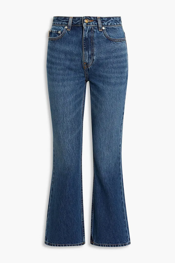 High-rise kick-flare jeans