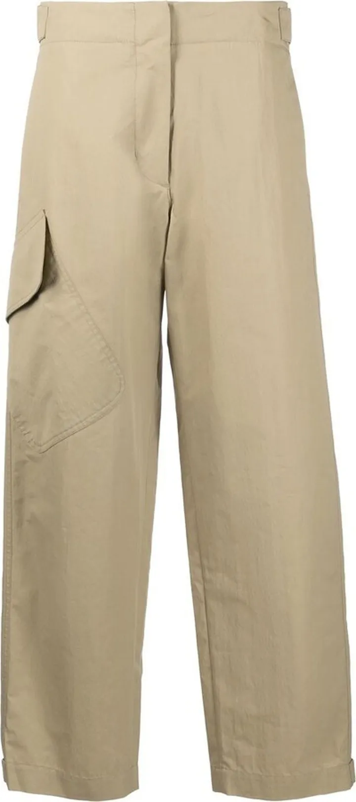 Side-Patch Pocket Cropped Trousers