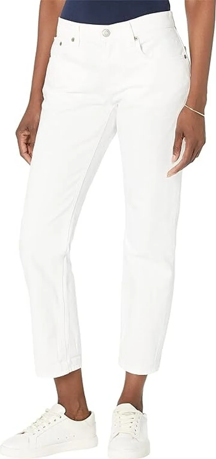LAUREN Ralph Lauren Relaxed Tapered Ankle Jeans in White Wash (White Wash) Women's Jeans