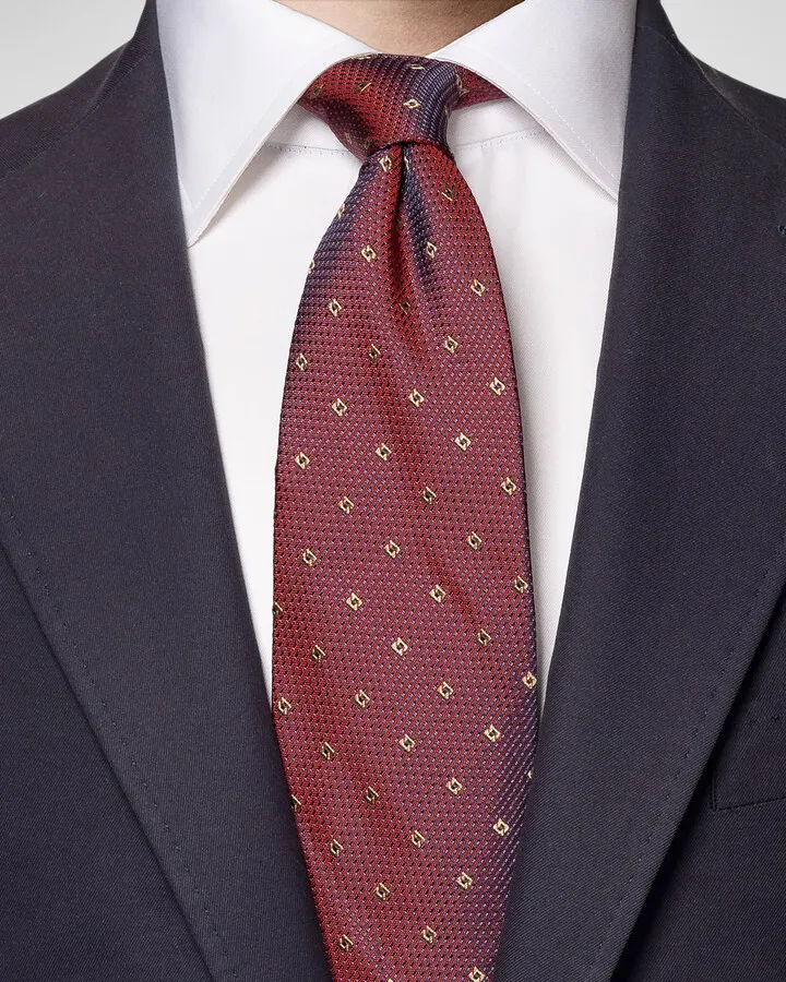 Men's Geometric Jacquard Silk Tie