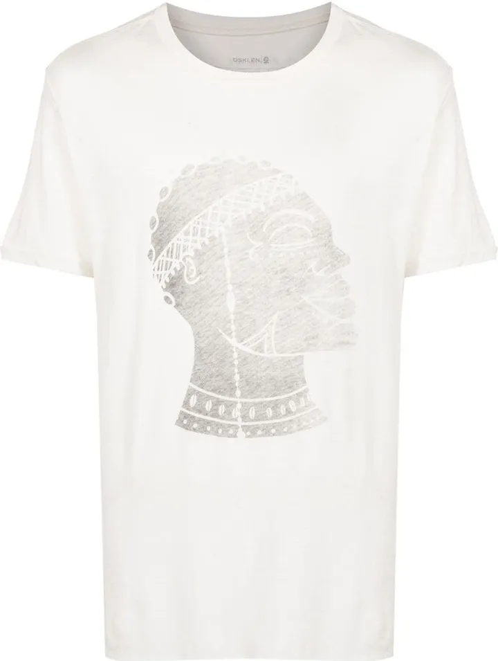 graphic-print raw-cut T-shirt