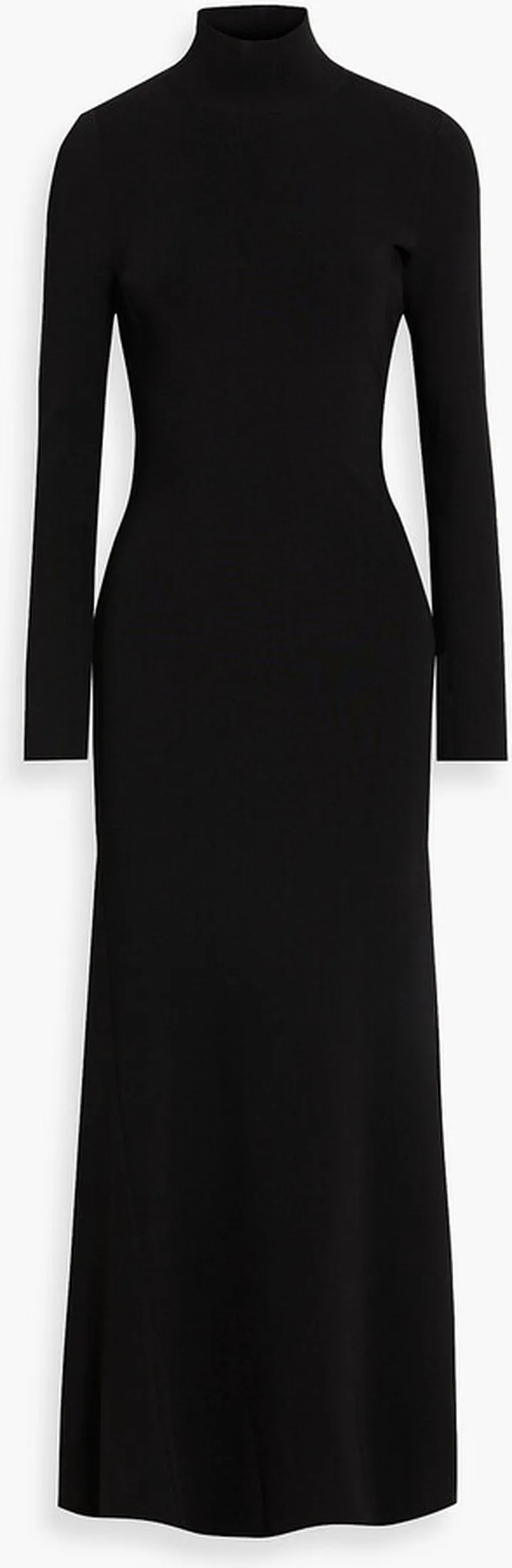 Cutout stretch-knit turtleneck maxi dress