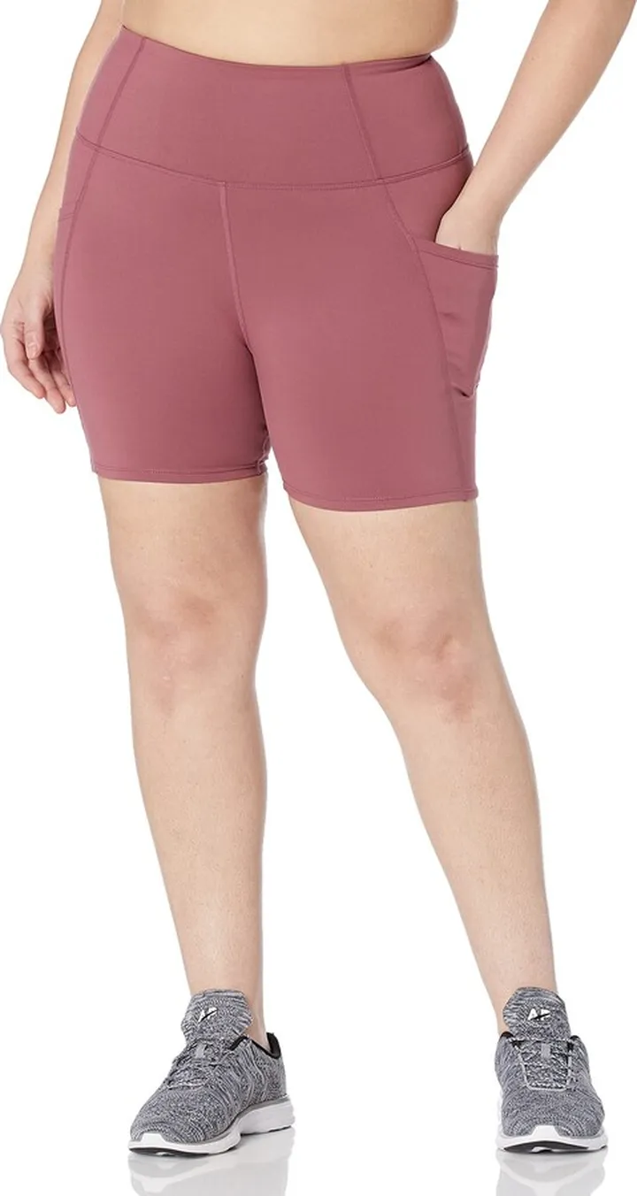 Core 10 Women's All Day Comfort Slim-Fit High-Waist Side-Pocket Booty Yoga Short