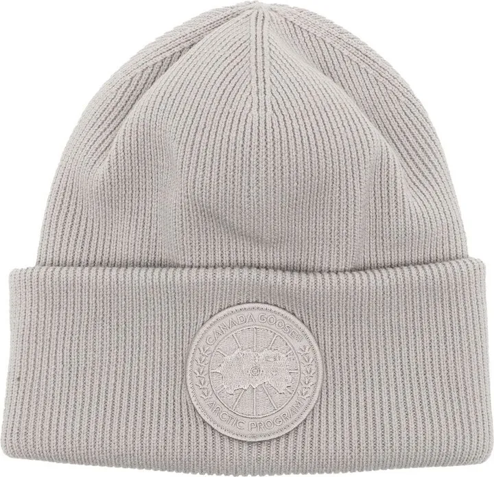 Logo-Patch Ribbed-Knit Beanie