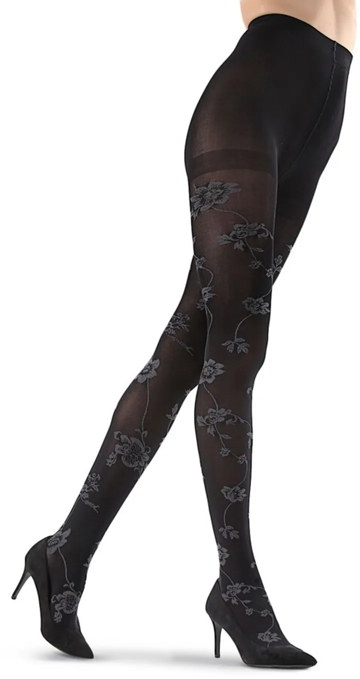 MeMoi Women's Wild Floral Opaque Tights