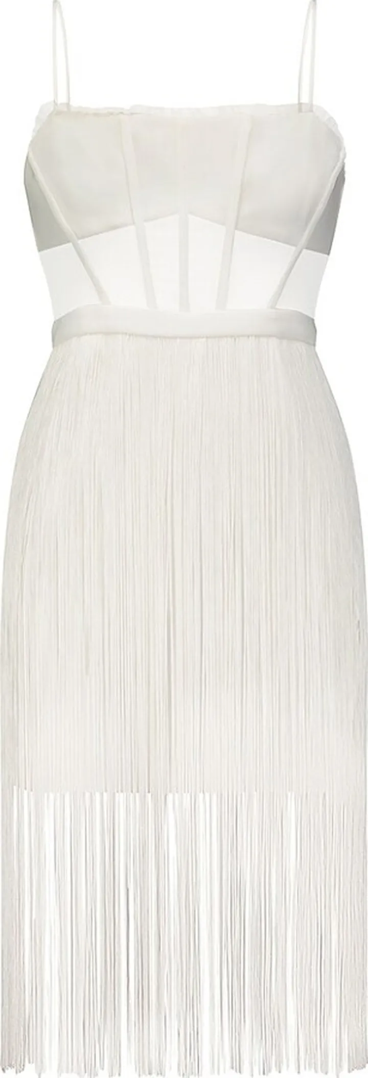 Corset Fringe-Hem Sheath Dress