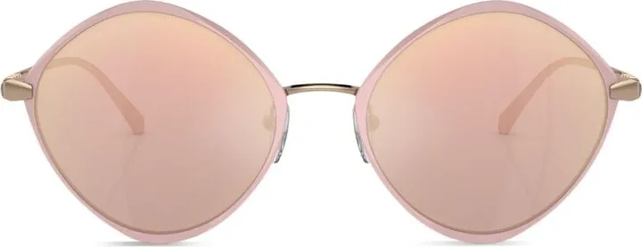 Round-Frame Engraved-Logo Sunglasses