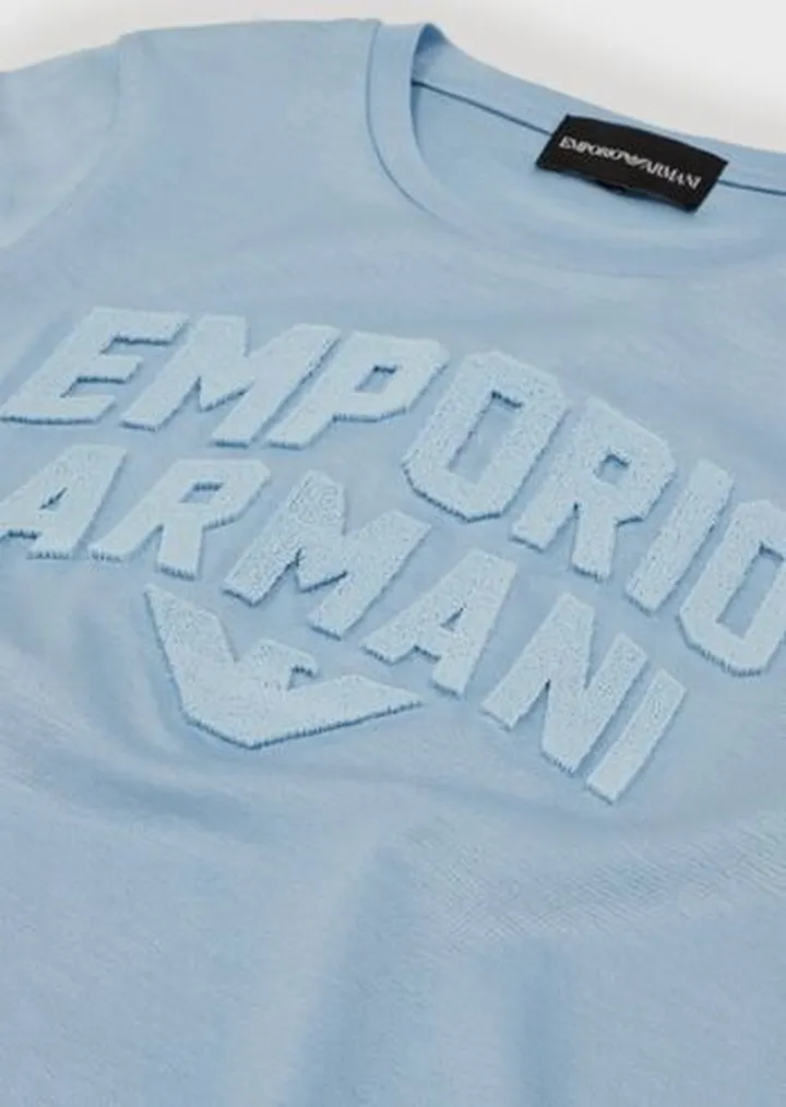 Tencel blend jersey T-shirt with matching Emporio Armani logo