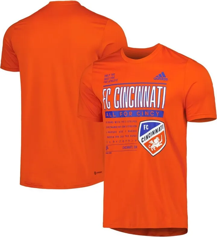 Men's adidas Orange Fc Cincinnati Club Dna Performance T-shirt