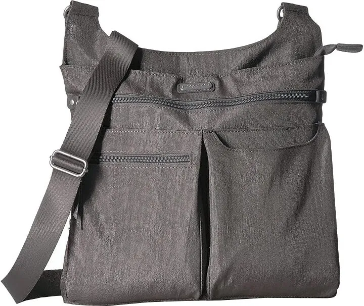 Baggallini On Track Zip Crossbody with RFID Phone Wristlet (Sterling Shimmer) Handbags