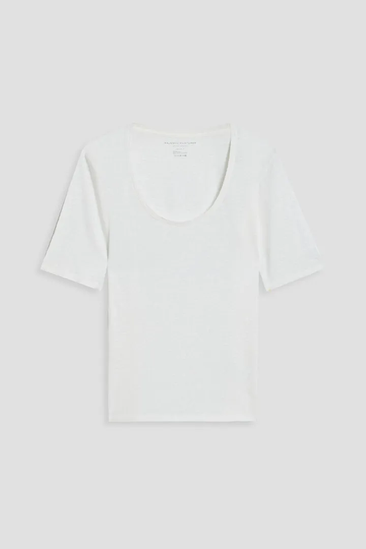 Slub linen-blend jersey T-shirt