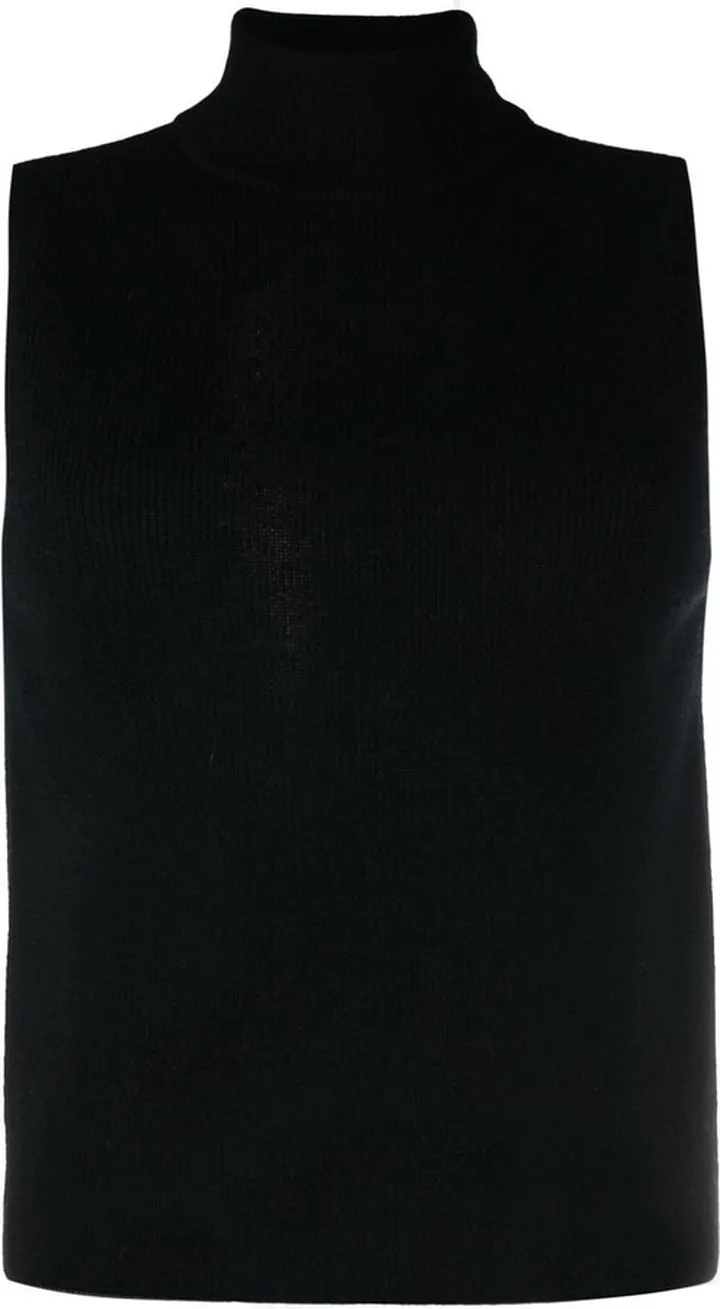 360 CASHMERE- Sleeveless Mock Neck Cashmere Pullover