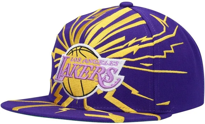 Men's Purple Los Angeles Lakers Hardwood Classics Earthquake Snapback Hat