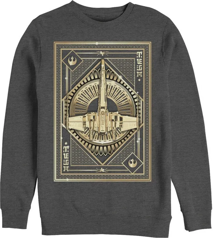 Men's Star Wars The Last Jedi X-Wing Card Sweatshirt - Charcoal Heather - X Large