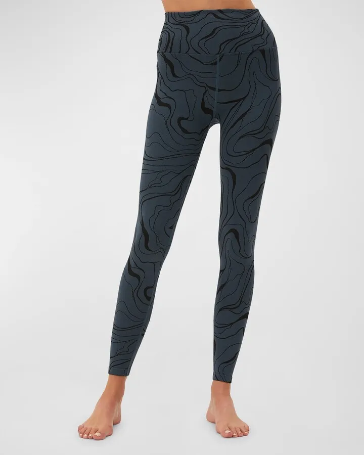 Swirl-Print Love Sculpt Jacquard Leggings
