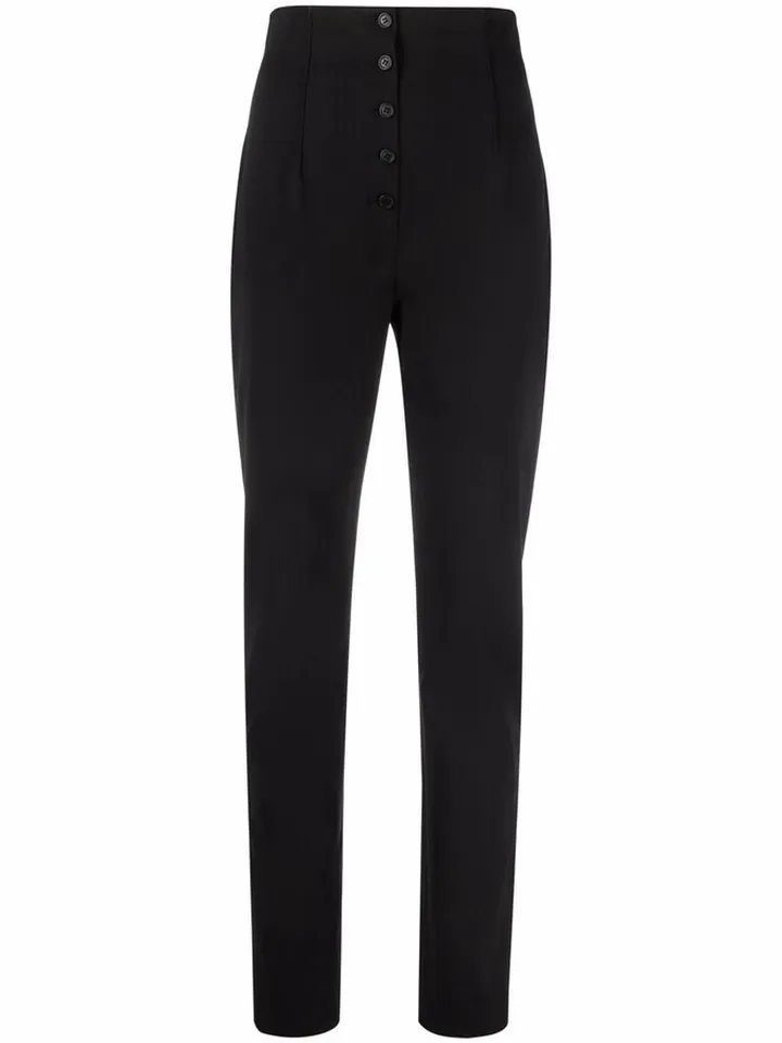 High-Waist Slim-Fit Trousers