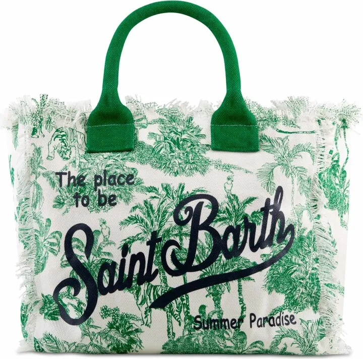 Vanity Canvas Shoulder Bag With Jungle Print