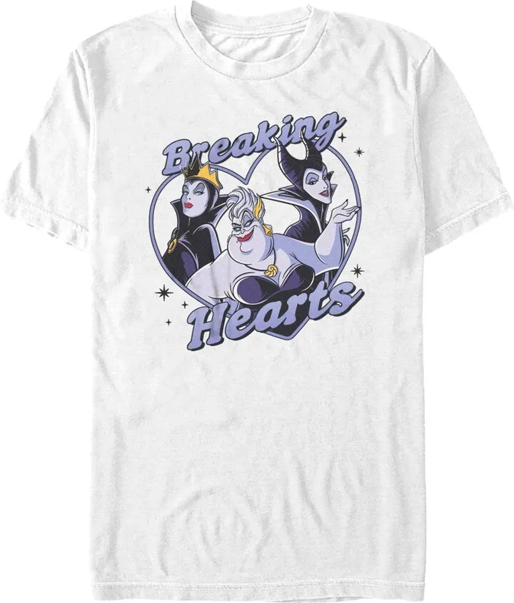 Men's Disney Villains Valentine's Day Breaking Hearts T-Shirt - White - 3X Large
