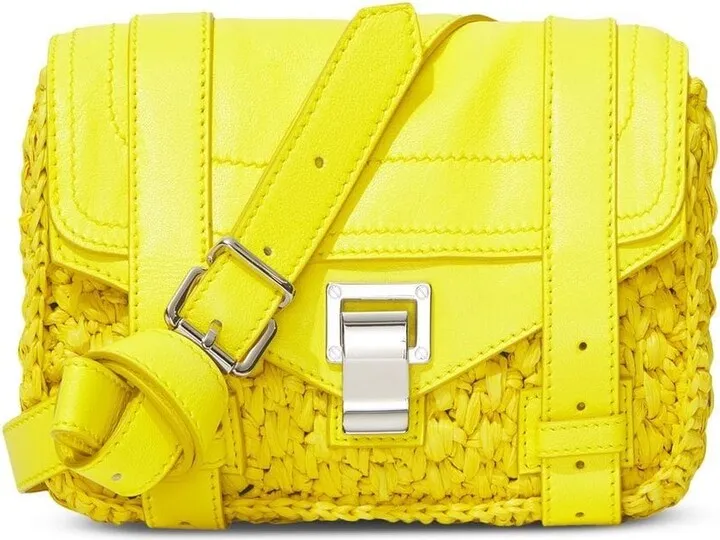 mini PS1 raffia crossbody bag